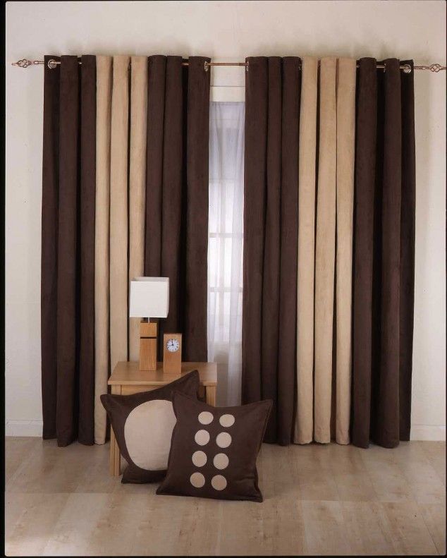 beige velvet curtains