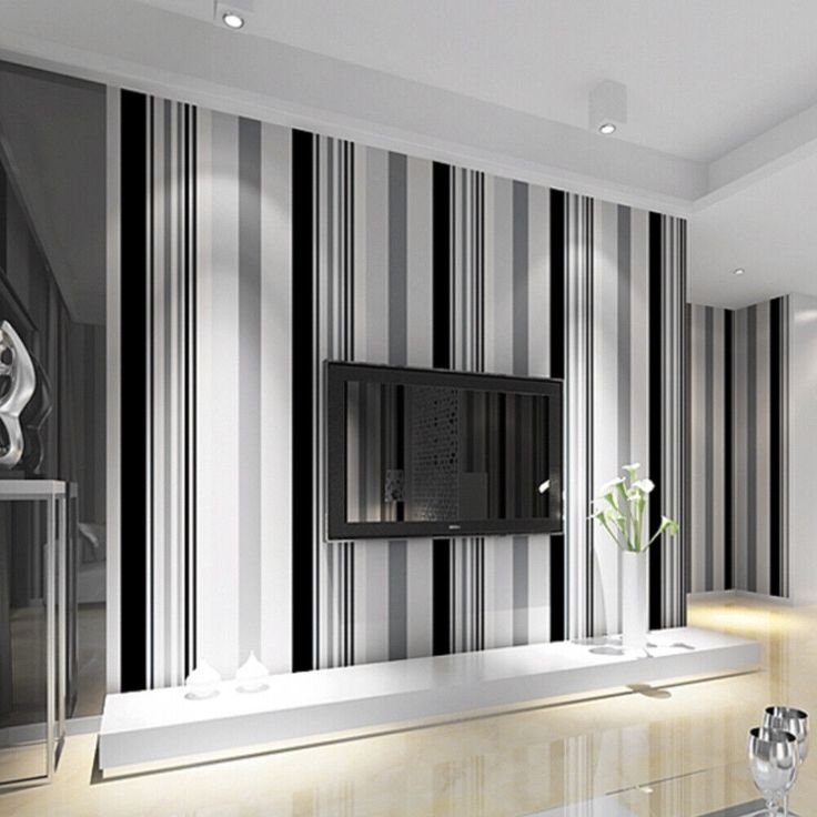 Stripe non-woven wallpaper roll modern wall liner smooth finish UK style affordable home décor Abu Dhabi
